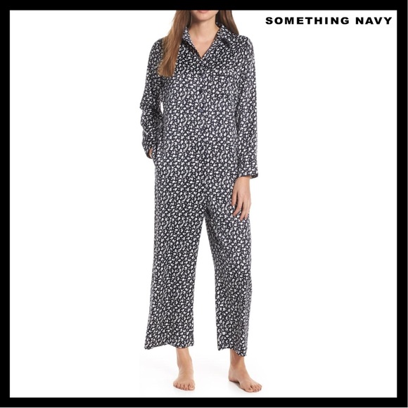 Something Navy Pants - SOMETHING NAVY FLORAL JUMPSUIT